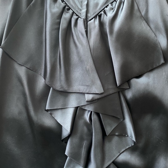 Vintage 80s Strapless Black Silky Cocktail Dress🖤 - Picture 4 of 5